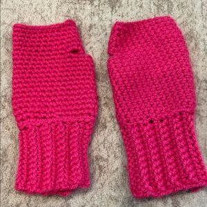Pink Crochet Fingerless Gloves handmade by my grandma Betty